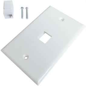 img 2 attached to 💻 ESYLink 1 Port Ethernet Wall Plate - Single Gang Cat6 RJ45 Cable Cover Plate - White