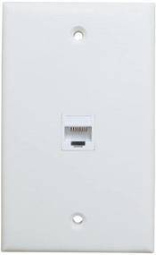 img 4 attached to 💻 ESYLink 1 Port Ethernet Wall Plate - Single Gang Cat6 RJ45 Cable Cover Plate - White