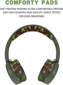 img 3 attached to 🎧 Rockpapa Camo Foldable Headphones with Microphone: Wired Earphones for Versatile Multimedia Experience on Tablet, Laptop, Mobile, DVD, CD, TV, Phones in Car/Airplane - Camouflage Green
