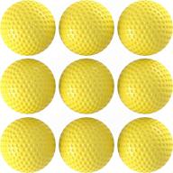 🏌️ ballssio practice foam golf balls 9-pack - dent resistant, limited flight, realistic performance, dimpled - ideal for indoor & backyard use - yellow logo