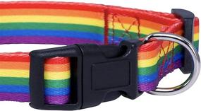 img 2 attached to Native Pup Rainbow Flag Dog Collar: Celebrate 🌈 Pride with LGBTQ Equality Pet Apparel & Accessories (Medium)