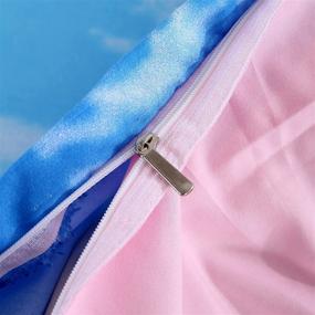 img 1 attached to 🌈 Набор постельного белья с одеялом Mengersi Rainbow: двуспальное постельное белье с дизайном облаков розового и синего цвета - идеально подойдет для девочек (1 одеяло + 1 наволочка)
