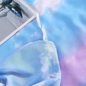 img 2 attached to 🌈 Набор постельного белья с одеялом Mengersi Rainbow: двуспальное постельное белье с дизайном облаков розового и синего цвета - идеально подойдет для девочек (1 одеяло + 1 наволочка)