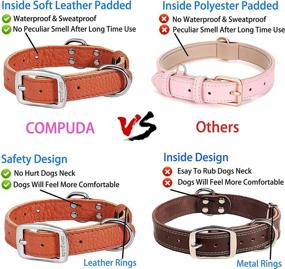 img 1 attached to Compuda Leather Dog Collar Adjustable
