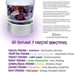 img 1 attached to 💧 Chakra Hydration Kit: Energize & Balance with Glass Water Bottle and 7 Chakra Crystals 16.9 oz