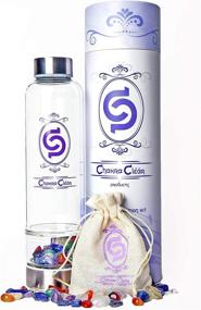 img 3 attached to 💧 Chakra Hydration Kit: Energize & Balance with Glass Water Bottle and 7 Chakra Crystals 16.9 oz