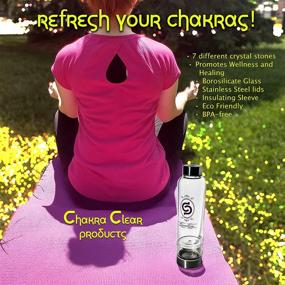 img 2 attached to 💧 Chakra Hydration Kit: Energize & Balance with Glass Water Bottle and 7 Chakra Crystals 16.9 oz