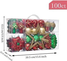 img 1 attached to 🎄 Valery Madelyn 100ct Shatterproof Christmas Ball Ornaments - Traditional Red, Green, Gold for Stunning Xmas Decoration