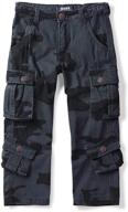 👖 bufosa boys' camo military cargo pants - 8-pocket casual outdoor scout hiking trousers logo