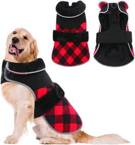 img 4 attached to 🐶 Dasior Dog Warm Winter Coat: Plaid Reversible Pet Jacket for Cold Weather