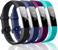 📟 zerofire bands: 4 pack replacement sport wristbands for fitbit alta hr and fitbit alta, with secure metal buckle - small large sizes compatible with fitbit alta/fitbit alta hr/fitbit ace logo