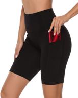 stelle women's high waisted workout shorts with side pockets - essential for running, yoga, and biking logo