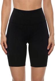 img 3 attached to Stelle Women's High Waisted Workout Shorts with Side Pockets - Essential for Running, Yoga, and Biking