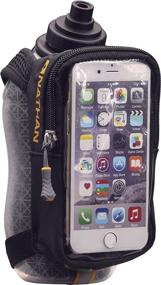 img 4 attached to Nathan Handheld Water Bottle and Phone Case: Insulated 18 oz Flask with Convenient Hand Strap for Running/Walking. Hydration Pack for Runners with SpeedView Feature.