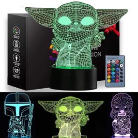 img 4 attached to 3D Baby Yoda Toys Night Light - Star Wars Decor Lamp: 3 Patterns, 16 Colors - Perfect Gifts for Boys, Girls, and Star Wars Fans!