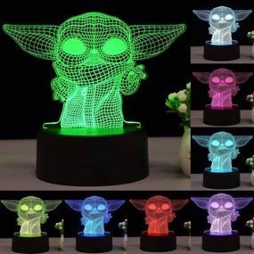 img 2 attached to 3D Baby Yoda Toys Night Light - Star Wars Decor Lamp: 3 Patterns, 16 Colors - Perfect Gifts for Boys, Girls, and Star Wars Fans!