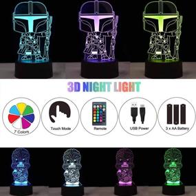 img 1 attached to 3D Baby Yoda Toys Night Light - Star Wars Decor Lamp: 3 Patterns, 16 Colors - Perfect Gifts for Boys, Girls, and Star Wars Fans!