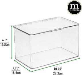 img 1 attached to mDesign Stackable Plastic Food Storage Container Box with Hinged Lid - 2 Pack - Clear Organizer for Kitchen, Pantry, Fridge/Freezer - Ideal for Snacks, Produce, Pasta