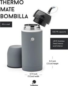 img 3 attached to 🔝 Upgraded - BALIBETOV Stainless Steel Automate - Thermos, Mate Cup, and Bombilla Combo - Convenient Refill-free Experience (Automate Grey)