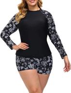 👙 hanna nikole geometric women's tankini rashguard & cover up swimwear logo