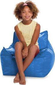 img 4 attached to Posh Creations Newport Bean Bag Chair – Medium, Royal 🪑 Blue, Soft Nylon Fabric – Ideal for Kids: Gaming, Reading, TV