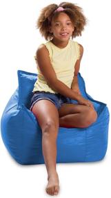 img 1 attached to Posh Creations Newport Bean Bag Chair – Medium, Royal 🪑 Blue, Soft Nylon Fabric – Ideal for Kids: Gaming, Reading, TV