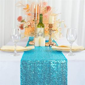 img 4 attached to Бирюза 14X108Sparkle Sequin Runner Table