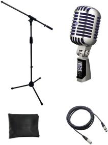 img 2 attached to 🎙️ Shure Super 55 Microphone Bundle with Adjustable Mic Boom Stand and Premium XLR Cable