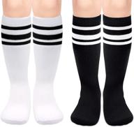 🧦 colorful knee high soccer socks for boys and girls - perfect tube socks with stripes for toddlers and babies logo