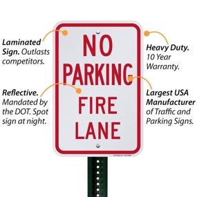 img 1 attached to Firmly Enforced No Parking Fire Lane Sign for Enhanced Safety