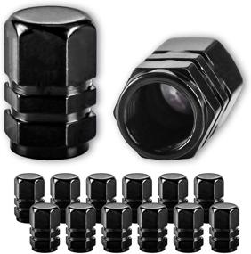 img 4 attached to 🚗 JustTOP 12pcs Universal Black Car Tire Valve Stem Caps - Ideal for Cars, SUVs, Bikes, Trucks, and Motorcycles