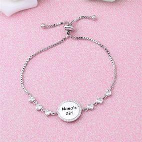 img 1 attached to FEELMEM FEELMEM Nanas Girl Granddaughter Slider Bracelet Adjustable Chain Jewelry Gift For Granddaughter From Nana Granddaughter Birthday Gift Graduation Gift Nanas Girl Silver