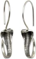 exquisite novica .925 sterling silver drop earrings: cobra guardian, oxidized finish logo