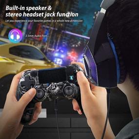 img 2 attached to 🎮 Black Skull Series Wireless PS4 Controller with Dual Vibration, High Performance Gaming Controller for Playstation 4 /Pro/Slim/PC with Audio Function, Touch Pad, Motion Control
