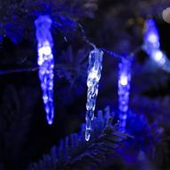 захватывающие светодиодные гирлянды "led icicle christmas lights": 30 белых и синих светодиодных внутренних кристальных ледяных гирлянд для зимнего убранства окон в праздничное время года логотип