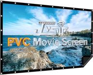 🎥 120 inch pvc projector screen, high gain 1.3, wide 176° viewing angle, indoor/outdoor use, 3d 4k ultra hd support, portable front video projection screen for backyard, movie night, home theater logo