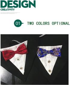 img 2 attached to 🐶 Stock Show Formal Tuxedo Bandana Collar for Small to Medium Dogs - Elegant Bowtie and Adjustable Neckerchief Perfect for Wedding, Party, Costume, Gift, and Birthday