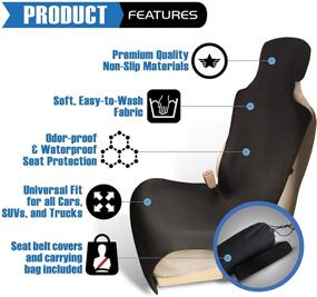 img 3 attached to 🚗 Protect Your Car Seats in Style with Ryzen Waterproof Neoprene Universal Fit Car Seat Cover