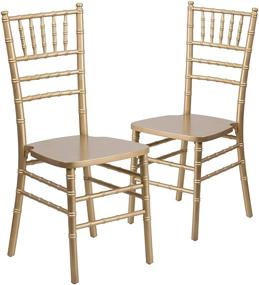img 3 attached to 🪑 Stylish and Sturdy 2 Pack HERCULES Series Gold Wood Chiavari Chair by Flash Furniture