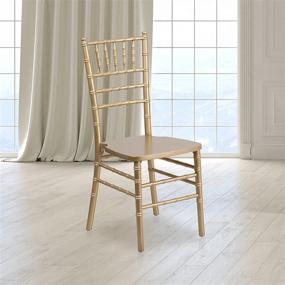 img 4 attached to 🪑 Stylish and Sturdy 2 Pack HERCULES Series Gold Wood Chiavari Chair by Flash Furniture
