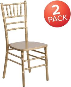 img 2 attached to 🪑 Stylish and Sturdy 2 Pack HERCULES Series Gold Wood Chiavari Chair by Flash Furniture