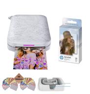 🖨️ hp sprocket photo printer (2nd edition): print social media photos on sticky-backed paper, 2x3 (white); includes 50 sheets of photo paper, usb cable, and 60 decorative stick-on border frames logo