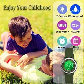 img 3 attached to 🌈 Venhoo Kids Watch: 7-Color Digital Lights Sporty Toddler Wristwatch with Luminous Alarm & Stopwatch - Ideal for Little Girls, Boys, and Children