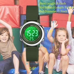 img 1 attached to 🌈 Venhoo Kids Watch: 7-Color Digital Lights Sporty Toddler Wristwatch with Luminous Alarm & Stopwatch - Ideal for Little Girls, Boys, and Children