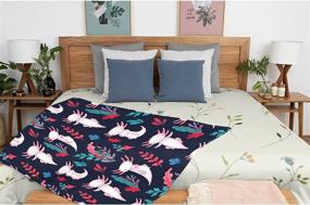 img 2 attached to Avalokitesvara Cute Axolotl Flannel Blanket - Soft, Warm & Plush Throw for Bed, Couch, Chair - Lightweight Microfiber - Perfect for Living Room - 120x90 Inch - Ideal for Family