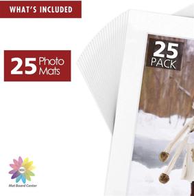 img 2 attached to 🖼️ Mat Board Center: 25 Pack of 5x7 White Picture Mats with White Core for 4x6 Pictures