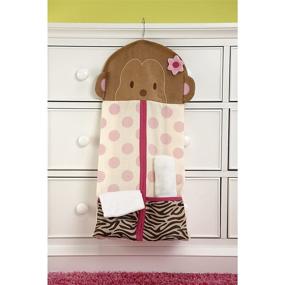 img 2 attached to 🌴 Carter's Jungle Collection Nursery Diaper Stacker - Pink Lime Brown Tan