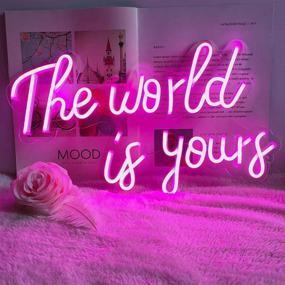 img 3 attached to 🌍 Dazzle your Walls with DIVATLA's 'The World is Yours' Neon Sign – Perfect Home, Office, or Bedroom Décor with Power Adapter Included