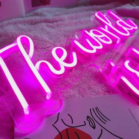 img 2 attached to 🌍 Dazzle your Walls with DIVATLA's 'The World is Yours' Neon Sign – Perfect Home, Office, or Bedroom Décor with Power Adapter Included