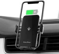 📱 dhwelec universal car phone holder mount with wireless charging and infrared sensor - hands-free and adjustable, 360° rotation - black logo